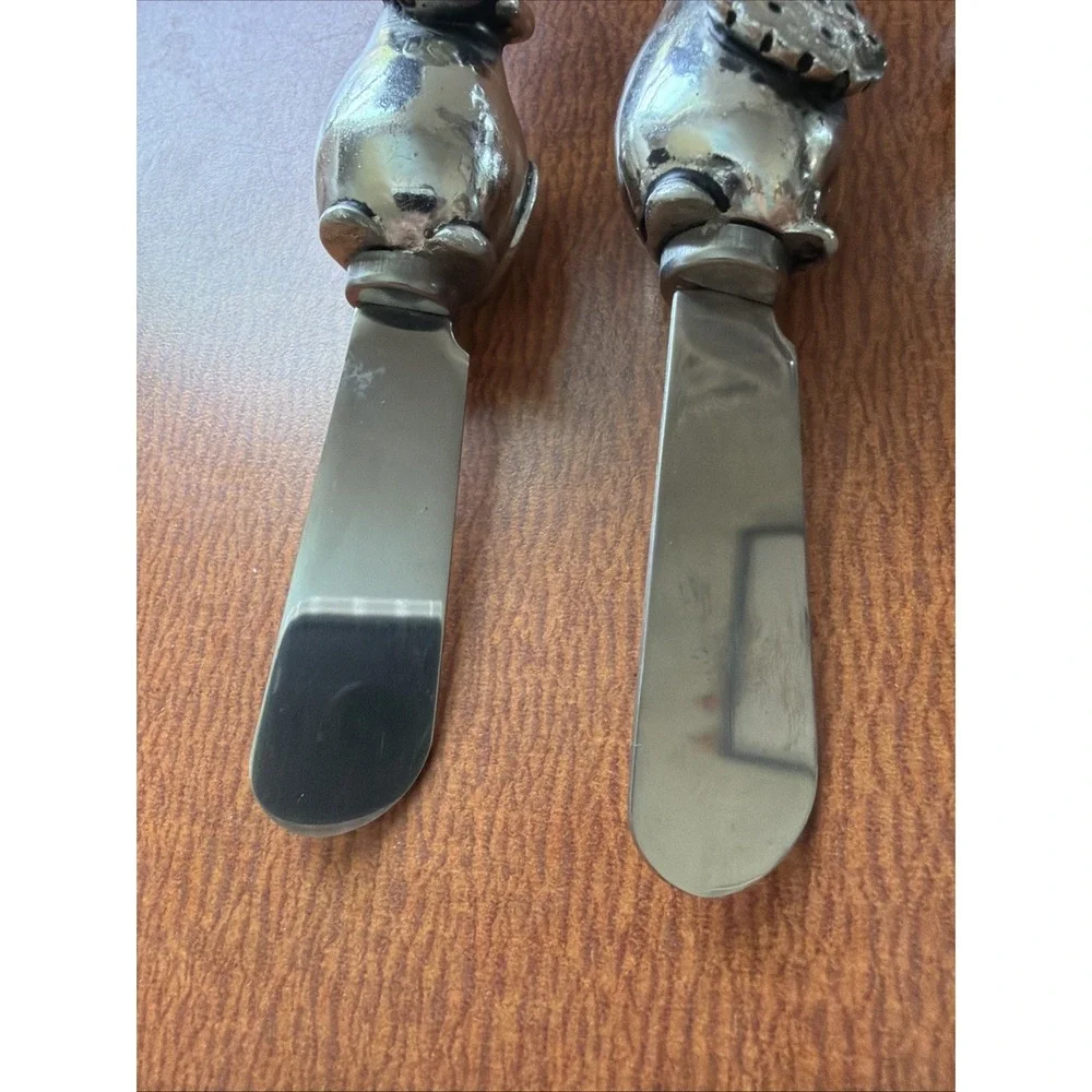 2002 Boston Warehouse SPREADERS Stainless Steel Mice Mouse Cheese  Vintage